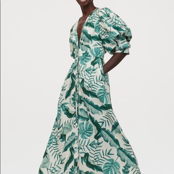 H&M Dresses & Skirts - H&M x Johanne Ortiz tropical print linen blend dress